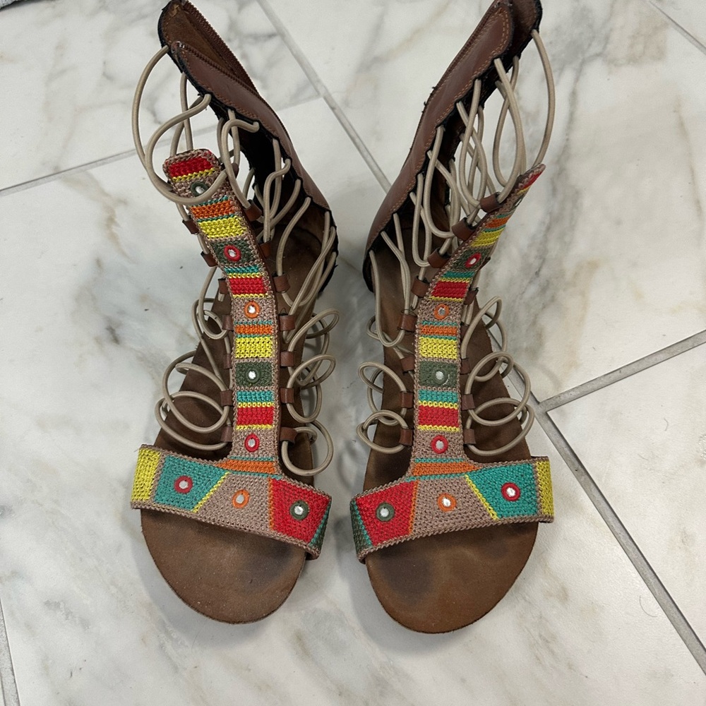 MIA Multicolor Strappy Sandals